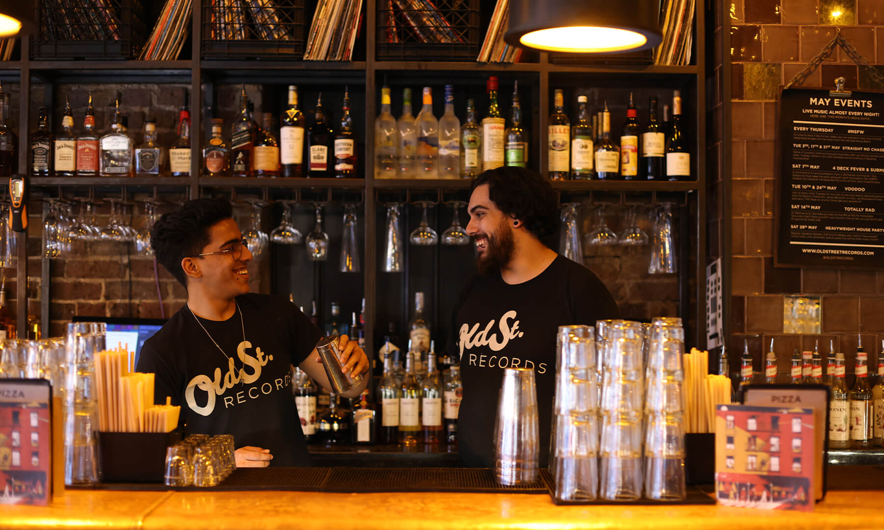 Bartenders at Old Street Records, Shoreditch